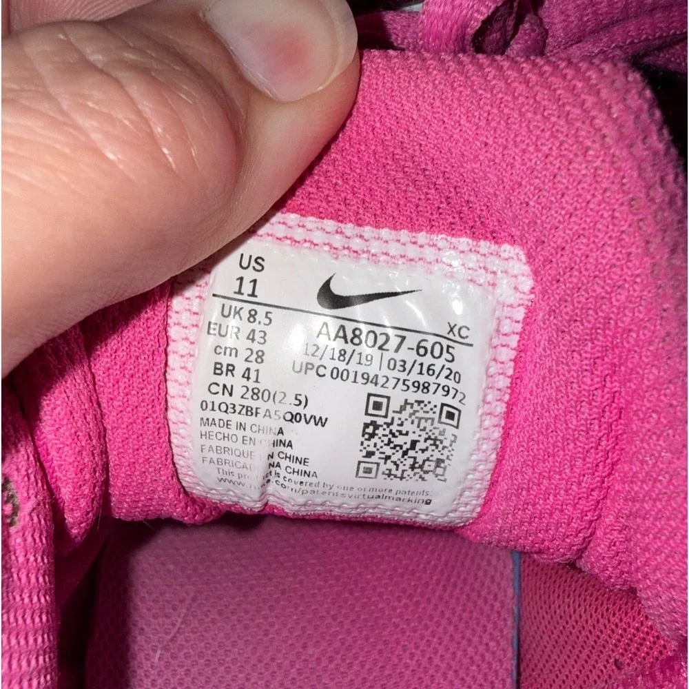 Nike Air Zoom Vapor X Knit Pink Black Tennis Shoes AA8027-605 Womens 11